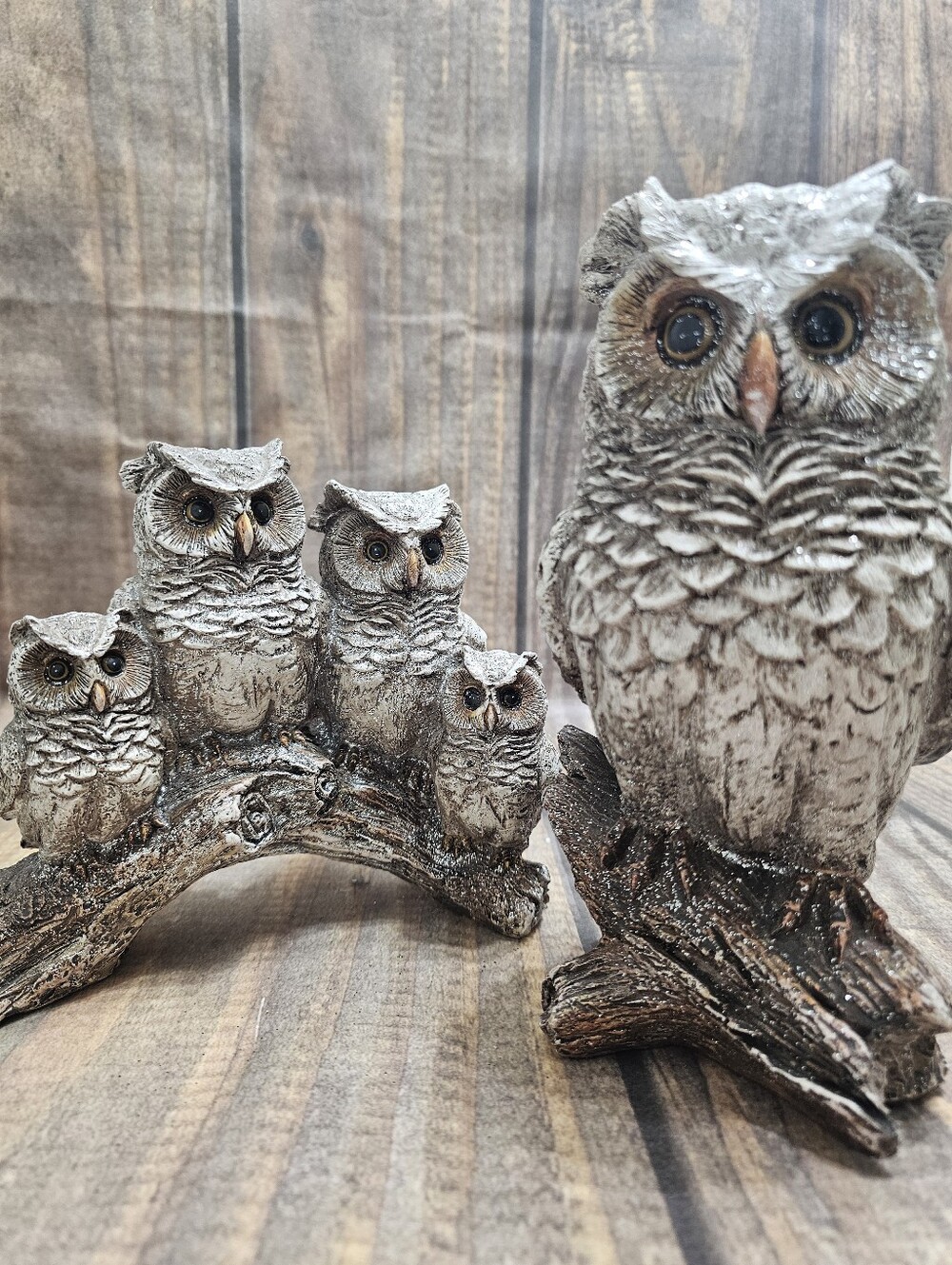 Bundle Of Hobby Lobby Christmas Owl Figurines Resin